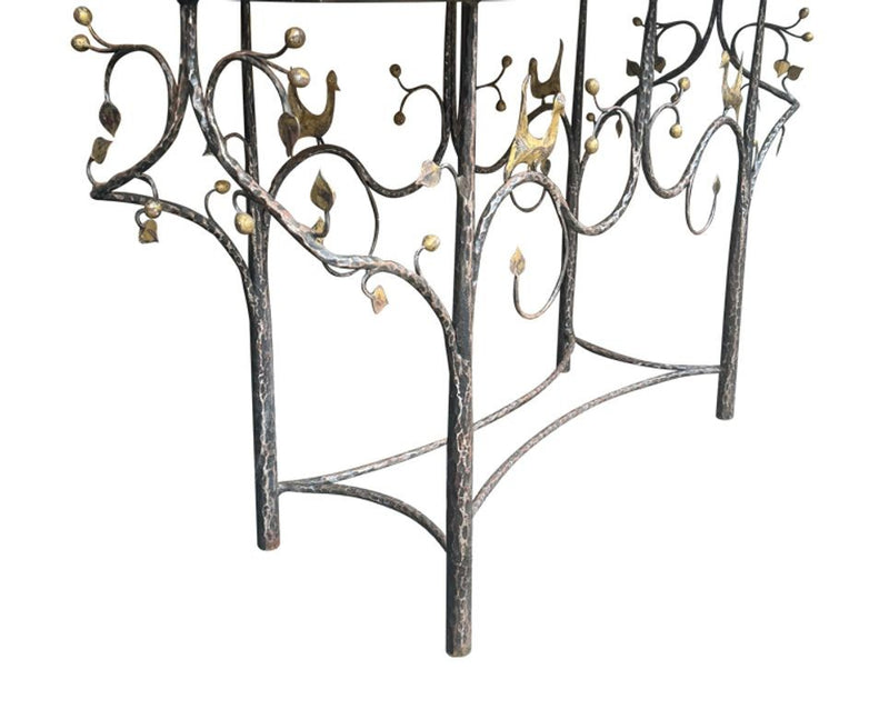 Mid century console table wrought iron with glass or solid marble top 1970s - Mid century furniture London