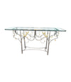 Mid century console table wrought iron with glass or solid marble top 1970s - Mid century furniture London