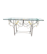 Mid century console table wrought iron with glass or solid marble top 1970s - Mid century furniture London