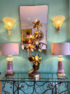 Mid century console table wrought iron with glass or solid marble top 1970s - Mid century furniture London