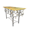 Mid Century console table wrought iron with solid marble top
