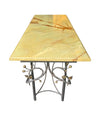 Mid Century console table wrought iron with solid marble top