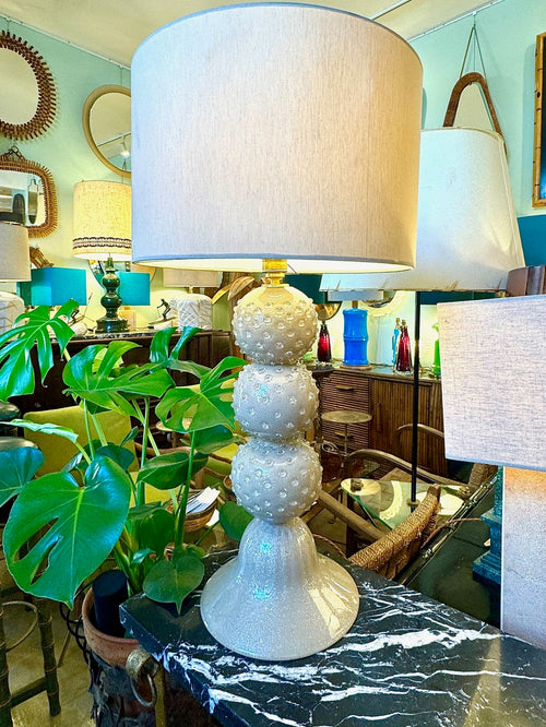 Mid Century table lamp - Murano - Avventurina - Taupe - glass balls - mid century lighting