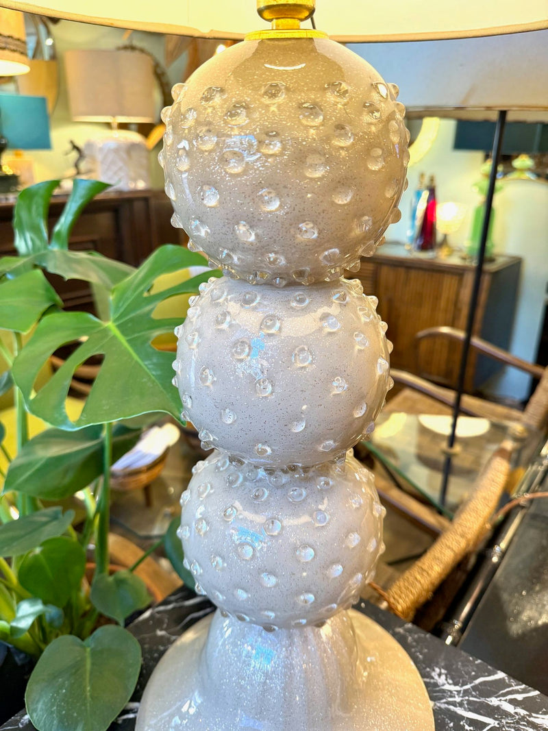 Mid Century table lamp - Murano - Avventurina - Taupe - glass balls - mid century lighting