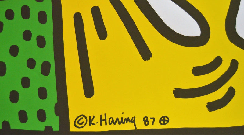 Framed Keith Haring Lucky Strike screen prints 1987 - Vintage Art