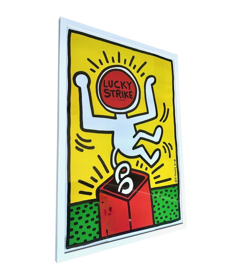 Framed Keith Haring Lucky Strike screen prints 1987 - Vintage Art