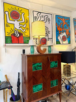 Framed Keith Haring Lucky Strike screen prints 1987 - Vintage Art