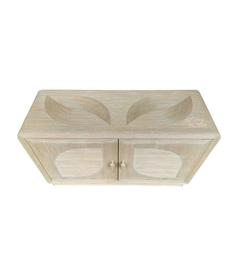 An Italian 1970s pencil reed bamboo, two doors, cabinet by Vivai Del Sud