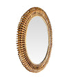 An oval Italian 1970s mirror by Franco Albini with thick hand woven bamboo frame