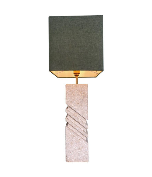 Mid century table lamp with sculptural stone base - Mid Century Lighting - 1970s table lamps 