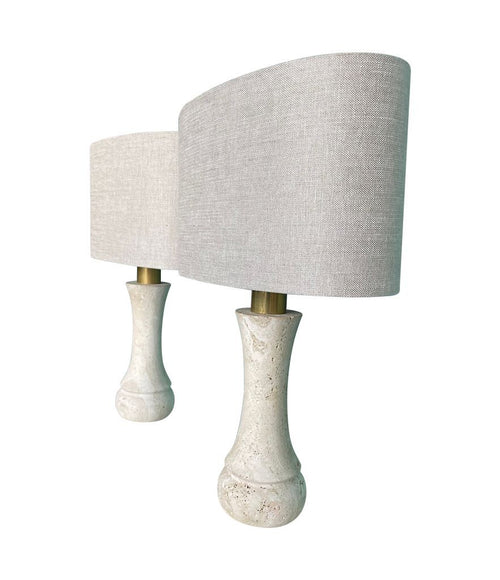 Mid Century Travertine Lamps by Fratelli Mannelli - Mid Century Lighting - Mid Century Lamps - Ed Butcher Antiques Shop London