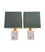 Mid Century table lamps with sculptural travertine bases by Fratelli Mannelli - Mid Century Lighting - 1970s lamps