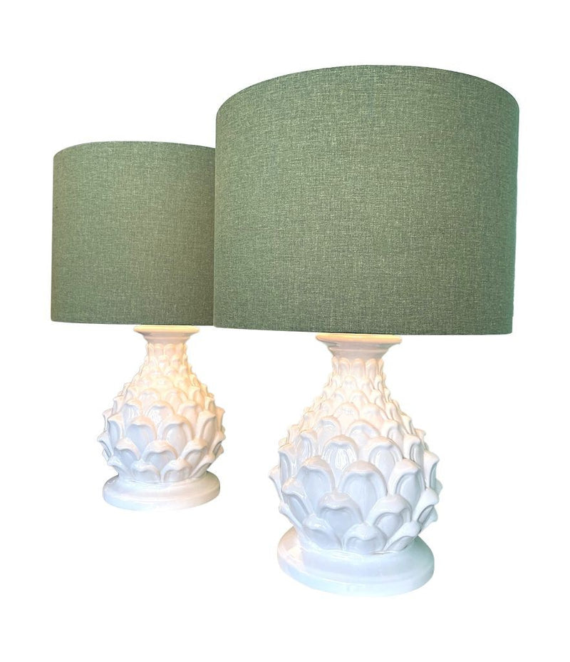 Mid Century table lamps ceramic artichoke bases - Mid Century Lighting - 1970s table lamps