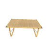 Mid Century Bamboo Coffee Table by Dal Vera, folding coffee table with brass corners