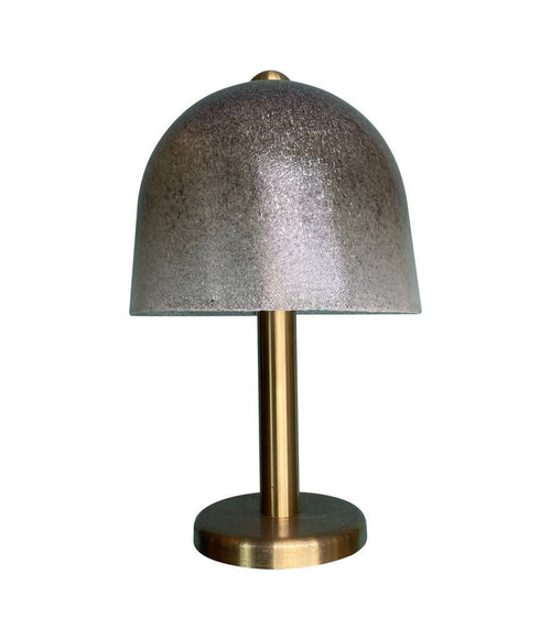A rare large Peil and Putzler brass and glass domed mushroom table lamp