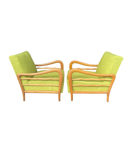 A wonderful pair of 1950s Italian Cherrywood chairs attributed to Paola Buffa