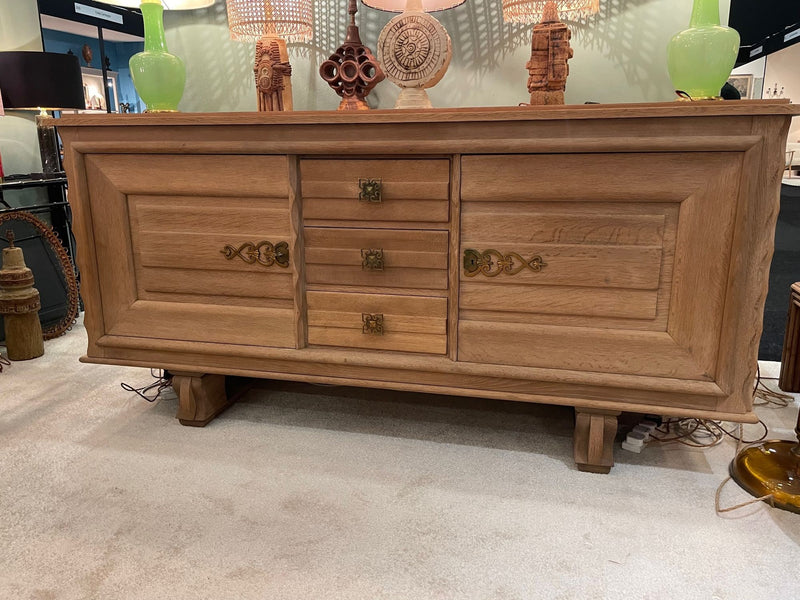 Art Deco French Bleached Oak Sideboard in the style of Gaston Poisson - Antique Furniture - Art Deco Sideboard - Ed Butcher Antiques Shop London