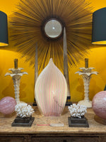 A pair of Italian ceramic 1970s palm tree lamps for lighting company Leola
