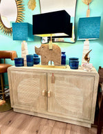 An Italian 1970s pencil reed bamboo, two doors, cabinet by Vivai Del Sud