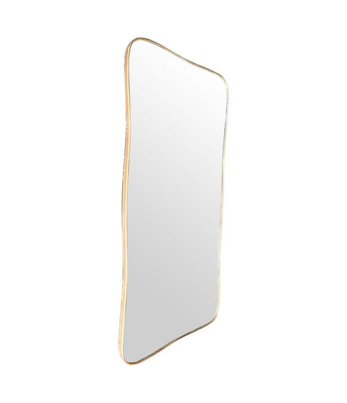 A wonderful shaped large orignal Italian 1950s shield mirror with solid wood back