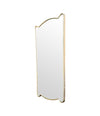 Unique shaped Mid Century Italian shield mirror with solid wood back in the style of Gio Ponti - Mid Century Mirror