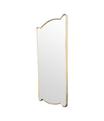 Unique shaped Mid Century Italian shield mirror with solid wood back in the style of Gio Ponti - Mid Century Mirror
