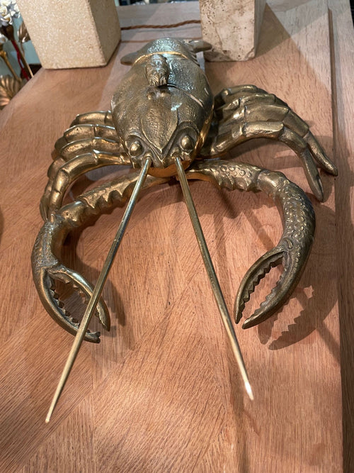 Mid Century Brass Lobster sculpture - Ed Butcher Antiques Shop London