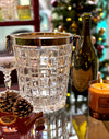 A 1960s Val Saint Lambert crystal and silver plated champagne bucket