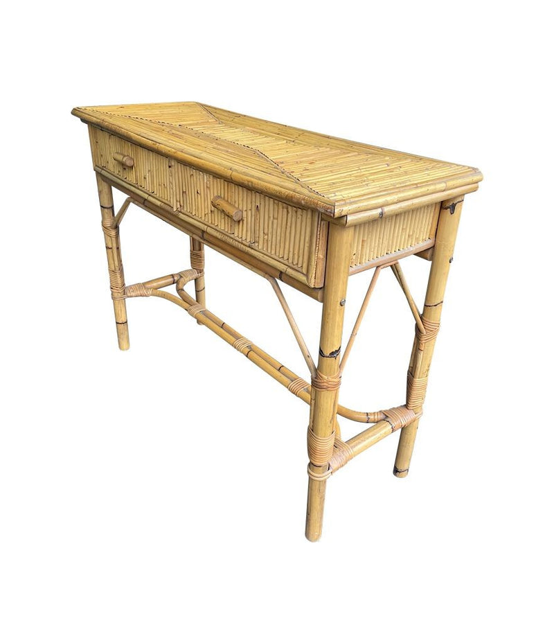 An Italian 1970s Bamboo console dressing table by Vivai Del Sud