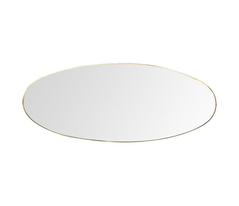 Large Oval Mid Century Mirror 1950s Italian with brass framed