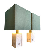 Mid Century table lamps with sculptural travertine bases by Fratelli Mannelli - Mid Century Lighting - 1970s lamps