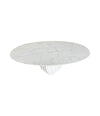 An Italian 1970s oval Carrara marble coffee table in the style of Angelo Mangiarotti