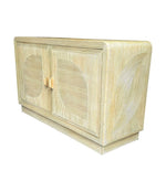 An Italian 1970s pencil reed bamboo, two doors, cabinet by Vivai Del Sud