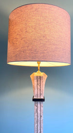 Art Deco style tessellated marble floor lamp by Maitland Smith - Mid Century Lighting