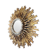 A large 1940s French carved wood gilt sunburst mirror