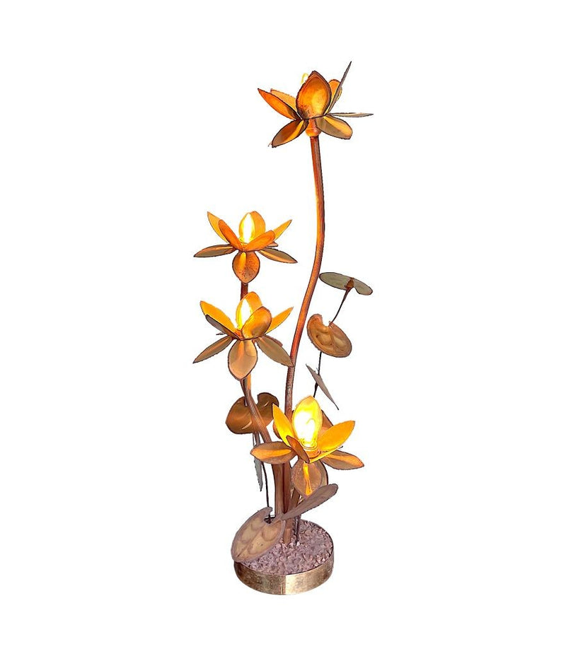 Mid Century floor lamp brass flowers in the style of Maison Jansen - Mid Century Lighting - 70s floor lamp 