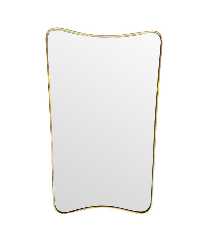 An original Italian Mid Century brass shield mirror attributed to Gio Ponti - Mid Century Mirrors