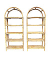 Mid Century Italian Bamboo and Rattan Shelves with Curved Tops - Mid Century Furniture - Ed Butcher Antiques Shop London