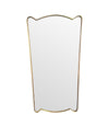 Unique shaped Mid Century Italian shield mirror with solid wood back in the style of Gio Ponti - Mid Century Mirror