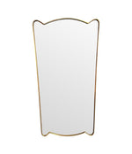 Unique shaped Mid Century Italian shield mirror with solid wood back in the style of Gio Ponti - Mid Century Mirror