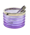 A Murano purple glass ribbed ice bucket “Onda” by Sergio Asti for Amolfo di Cambio