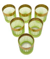 A set of six Italian Artemisia green crystal tumblers with 24 ct gold decoration
