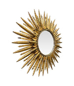 Mid Century Gilt Metal Circular Sunburst Mirror - Mid Century Mirror - Ed Butcher Antiques Shop London 