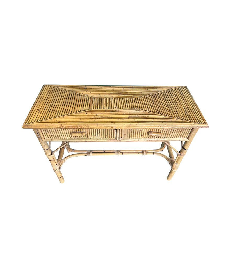 An Italian 1970s Bamboo console dressing table by Vivai Del Sud