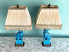 Mid Century Lamps - Turquoise ceramic foo dog lamps - Mid Century Lighting - Ed Butcher Antiques Shop London 