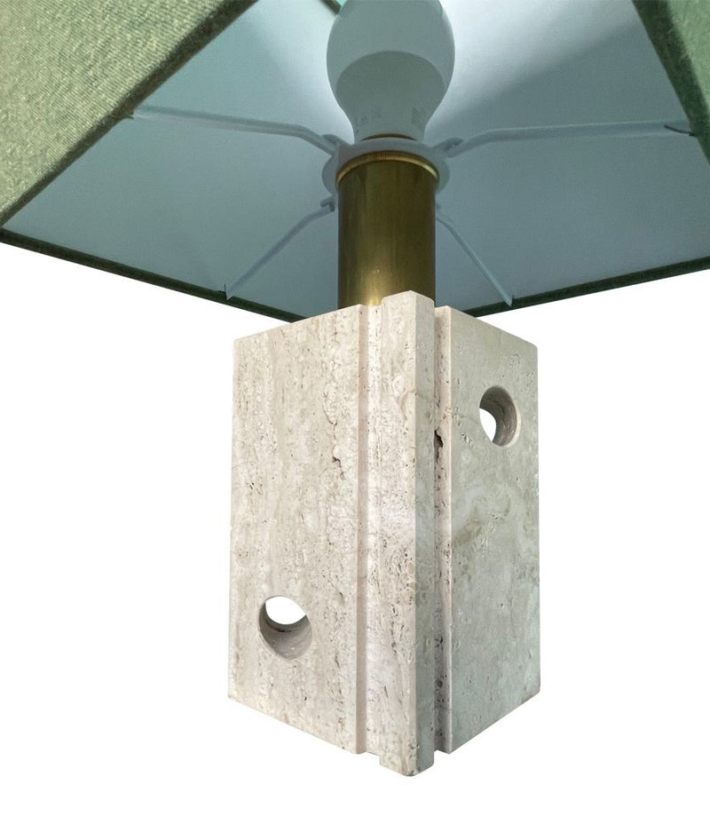 Mid Century table lamps with sculptural travertine bases by Fratelli Mannelli - Mid Century Lighting - 1970s lamps