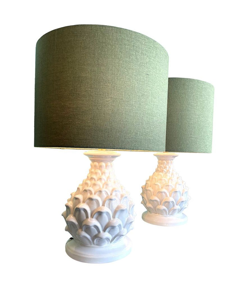 Mid Century table lamps ceramic artichoke bases - Mid Century Lighting - 1970s table lamps