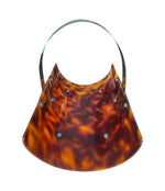 A very chic Italian 1970s faux tortoise shell and brass magazine rack