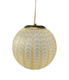 A 1960s Murano glass pendant light attributed to Venini with yellow and white swirl patten