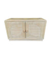 An Italian 1970s pencil reed bamboo, two doors, cabinet by Vivai Del Sud